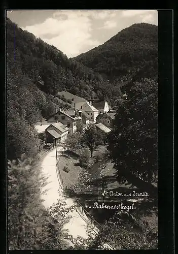 AK St. Anton a. d. Jesnitz, Teilansicht mit Rabennestkogel