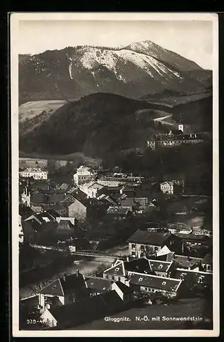 AK Gloggnitz, Gesamtansicht mit Sonnwendstein