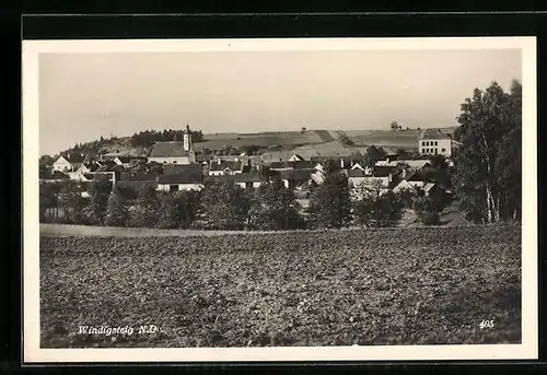 AK Windigsteig, Blick von der Bergwiese auf die Ortschaft