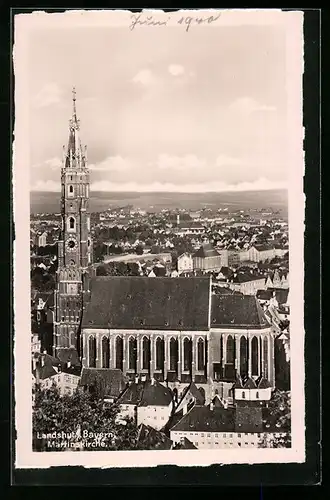 AK Landshut / Bayern, Teilansicht mit Martinskirche