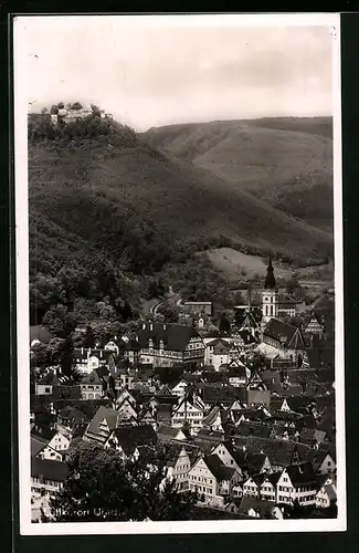 AK Urach / Württ., Totale vom Berg aus gesehen