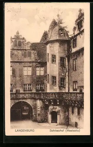 AK Langenburg, Schlosshof, Westseite