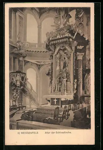 AK Weissenfels a. S., Altar in der Schlosskirche