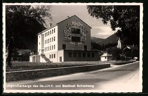 AK Schladming, Jugendherberge des Oe. J. H. V. und Stadtsaal