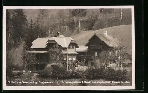AK Spital am Semmering, Erholungsheim Lützow des Deutschen Turnerbundes