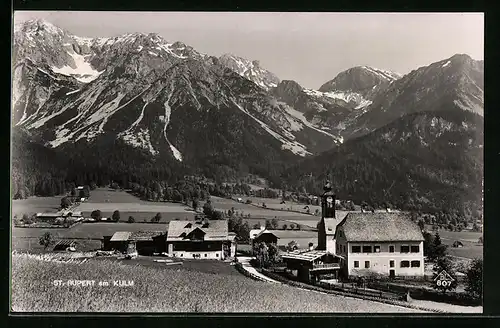 AK St. Rupert am Kulm, Ortspartie mit Bergen