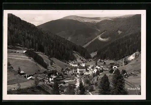 AK Turrach, Ortspartie mit Bergen