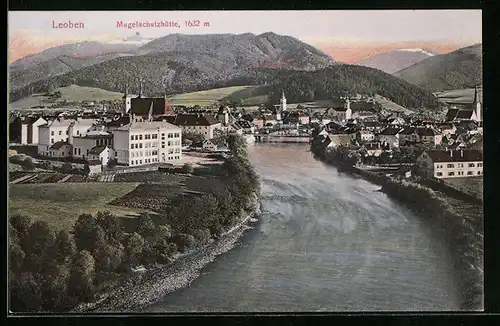 AK Leoben, Gesamtansicht mit Mugelschutzhütte