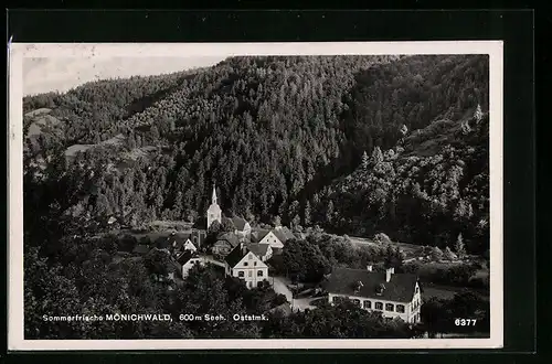 AK Mönichwald, Partie vom Berg aus gesehen