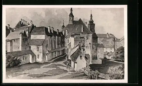 AK Alt-Graz, Wirtschaftsgebäude a. d. Westseite d. Burg