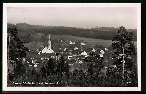 AK Kaindorf, Panorama vom Berg aus gesehen