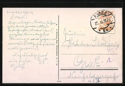 AK St. Oswald b. Gratwein, Teilansicht mit Kirche