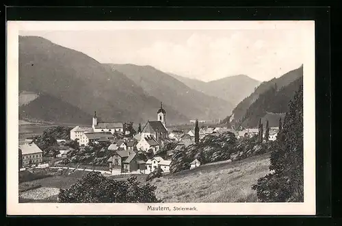 AK Mautern, Ortsansicht mit Kirche
