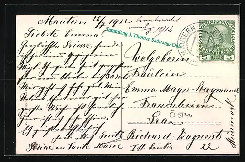 AK Mautern, Ortsansicht mit Kirche