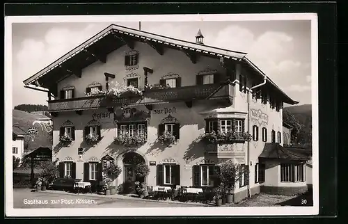 AK Kössen, Gasthaus zur Post, Vorderansicht