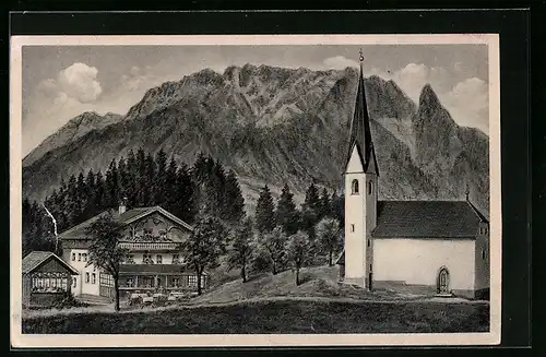 AK Ebbs, Gasthaus St. Nikolaus und Kirche