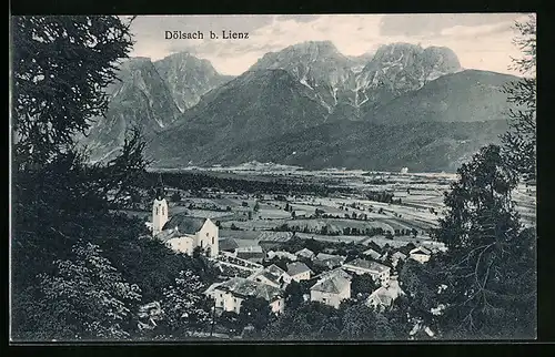AK Dölsach b. Lienz, Totale vom Berg aus gesehen
