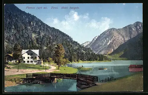 AK Maurach, Plansee mit Hotel Seespitz