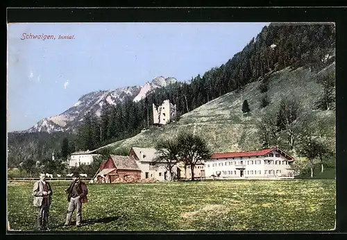 AK Erl, Partie am Fusse eines Berges, Haus Schwaigen