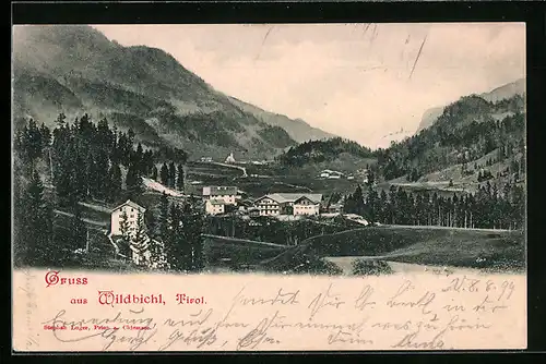 AK Wildbichl, Ortspartie mit Bergen