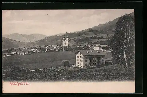 AK Hopfgarten, Ortspartie mit Kirche