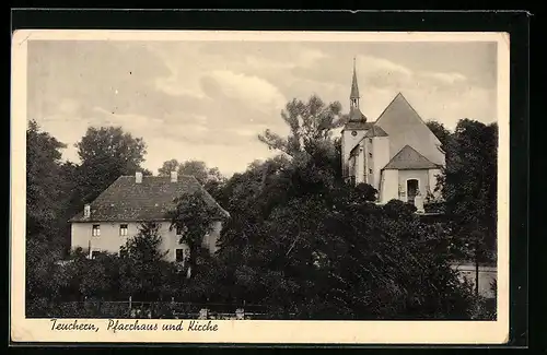 AK Teuchern, Pfarrhaus und Kirche