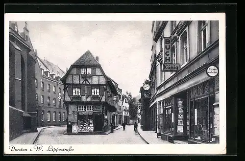 AK Dorsten i. W., Lippestrasse mit Geschäften