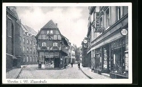 AK Dorsten i. W., Lippestrasse mit Geschäften