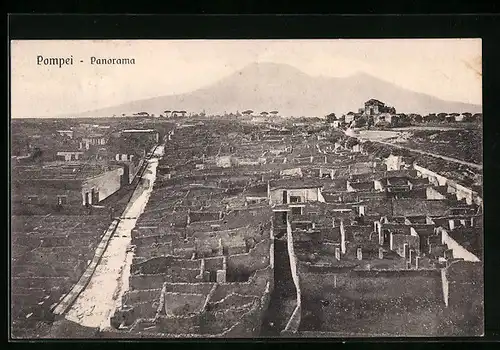 AK Pompei, Panorama aus der Vogelschau