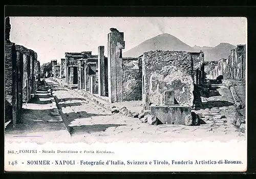 AK Pompei, Strada Domiziano e Porta Ercolano