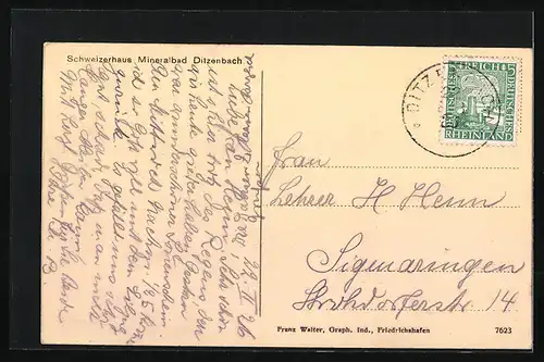 AK Ditzenbach, Schweizerhaus