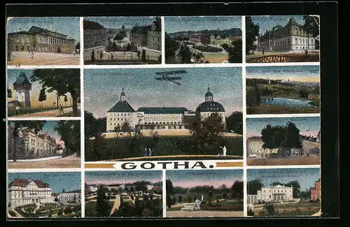 AK Gotha, Lindenallee, Freundsturm, Schloss Friedenstein