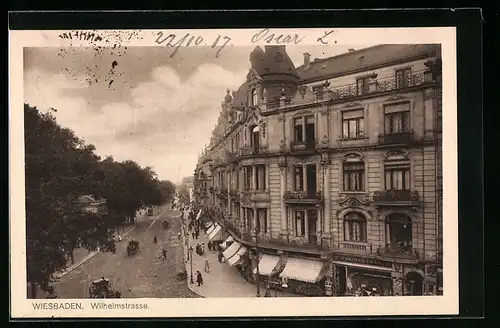 AK Wiesbaden, Blick auf die Wilhelmstrasse