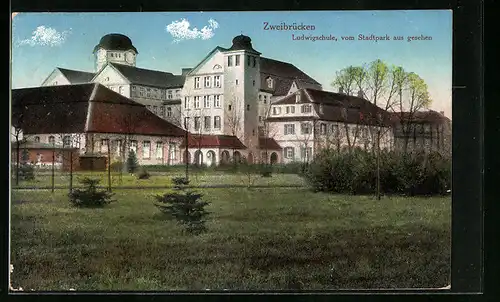 AK Zweibrücken, Ludwigschule vom Stadtpartk aus gesehen