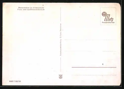 AK Dornstetten im Schwarzwald, Forst- und Landwirtschaftschule