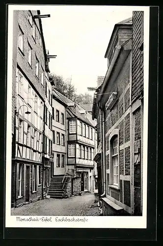 AK Monschau /Eifel, Eschbachstrasse mit Fachwerkhäusern