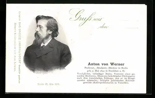AK Berliner Professer und Akademie-Dichter Anton von Werner im Portrait