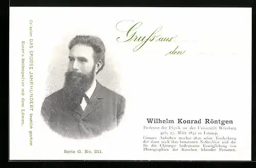 AK Physik-Professor Wilhelm Konrad Rötgen im Portrait