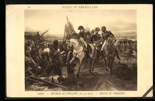 Künstler-AK Versailles, Muesee de Versailles, Napoleon in der Schlacht von Friedland