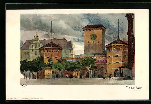 Künstler-AK Heinrich Kley: München, Isrtor