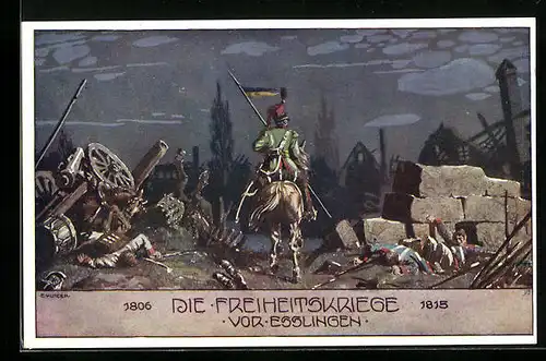 Künstler-AK Ernst Kutzer: Freiheitskriege 1806-1815, Schlacht vor Esslingen