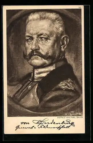 AK Portrait Paul von Hindenburg als Generalfeldmarschall