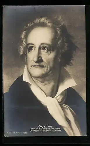 AK Portrait Johann Wolfgang von Goethe mit elegantem weissen Halstuch