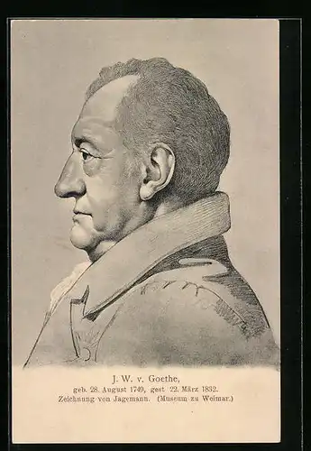 AK Dichter Johann Wolfgang von Goethe im Portrait