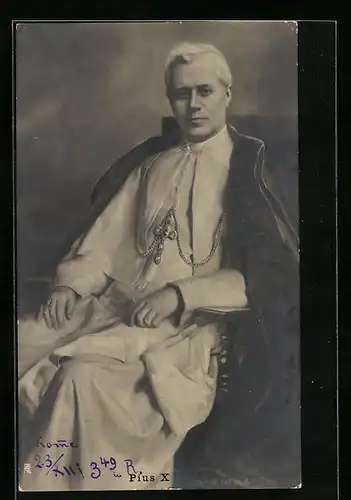 AK Papst Pius X. elegant im Portrait