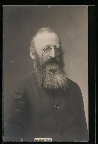AK Dichter Anzengruber mit Vollbart im Portrait