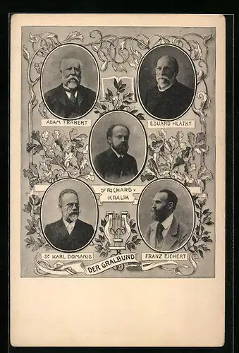 AK Der Gralbund, Mitglieder Trabert, Hlatky, Kralik und Eichert im Portrait