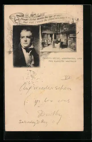 AK Scott's Study, Abbotsford and the Raeburn Portrait