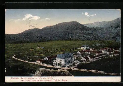 AK Cetinje, Blick von Osten auf den südlichen Teil der Stadt