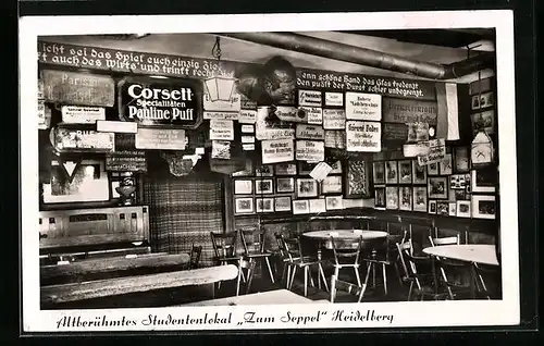 AK Heidelberg, Studentenlokal Zum Seppel, Innenansicht